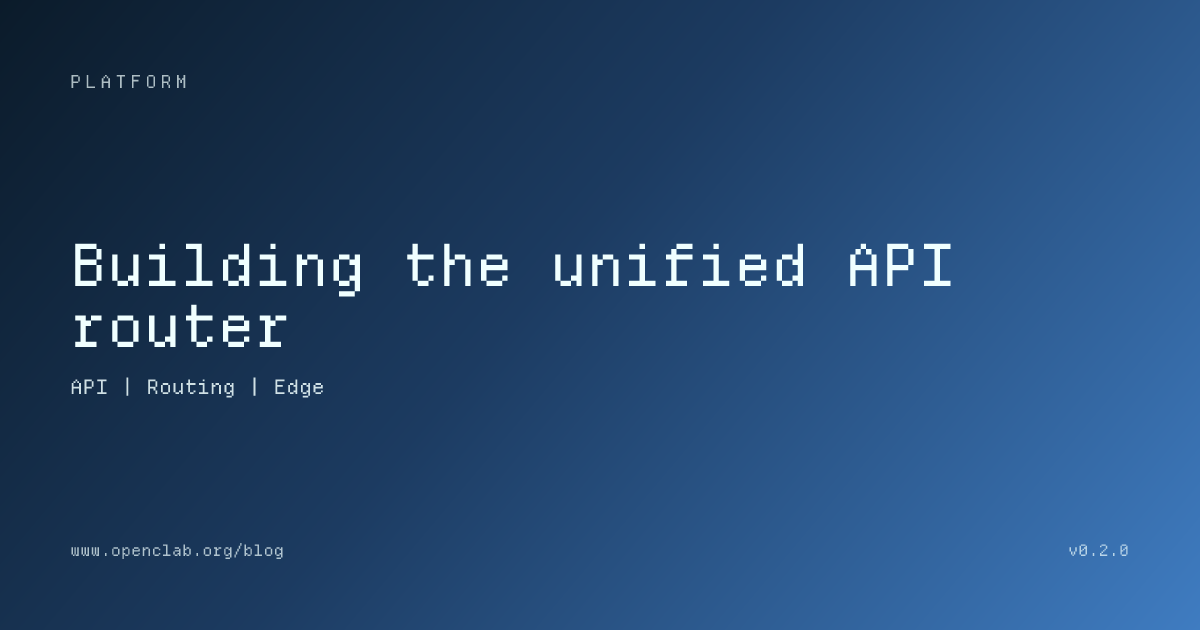 Building the unified API router · OpenClab